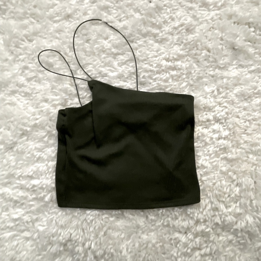Dark green asymmetrical top